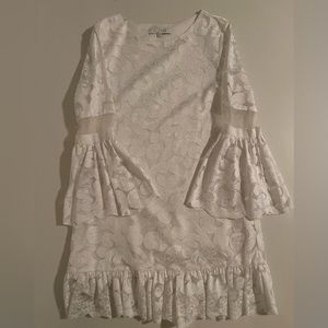 Alexis long sleeve white shirt lace dress